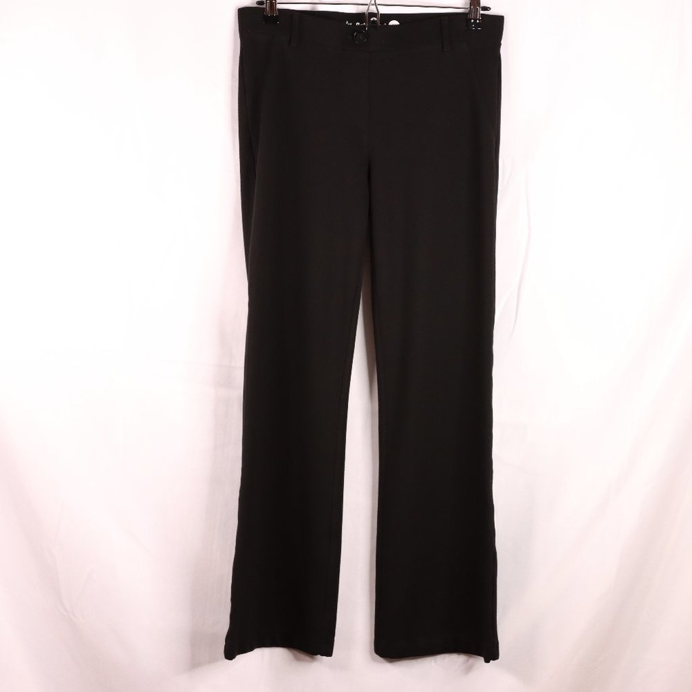 Betabrand Pants Size Medium Black Yoga Dress Pant Straight Leg Pull On